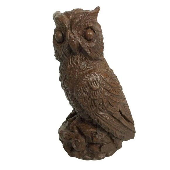 Vintage Red Mill Manufacturing Owl Figurine Molded Pecan Shells & Resin USA - Picture 2 of 6